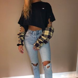 ❤️ SOLD ❤️Oversized chain flannel sleeve